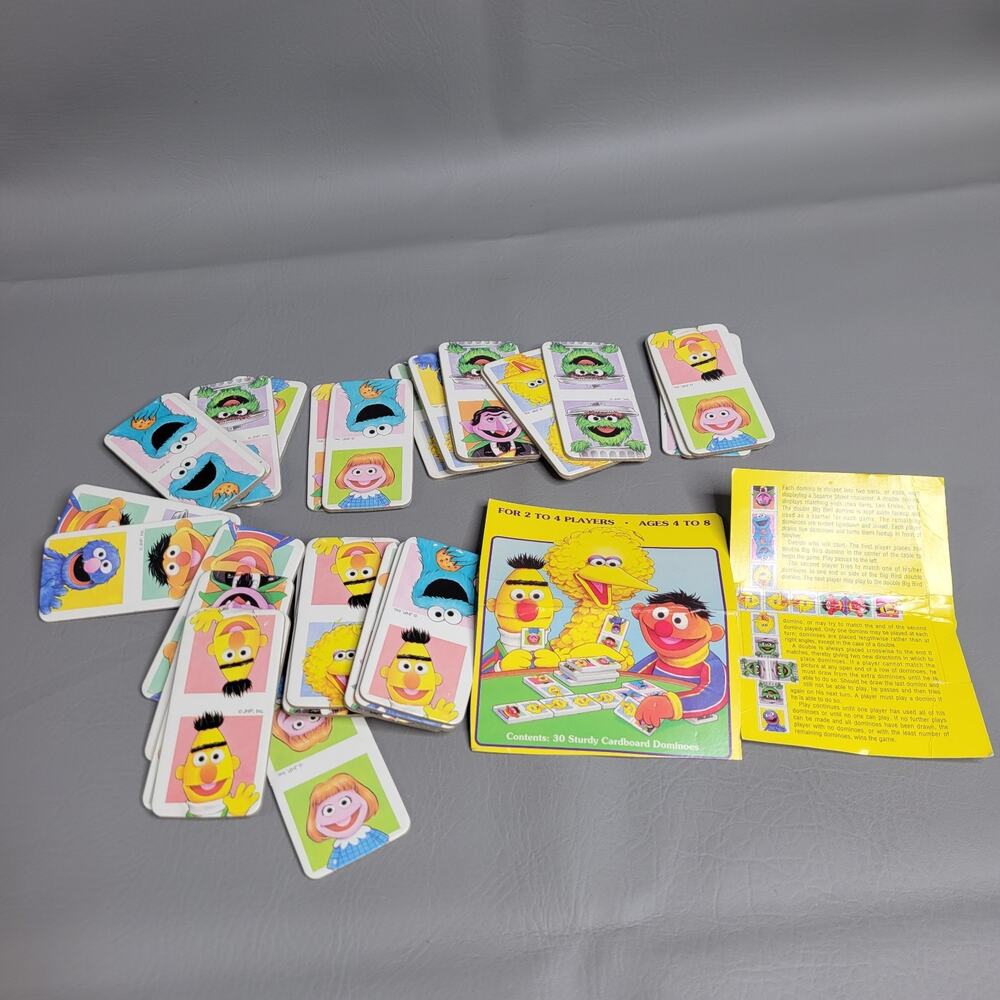 Vintage 1980 Whitman Sesame Street Dominoes Game